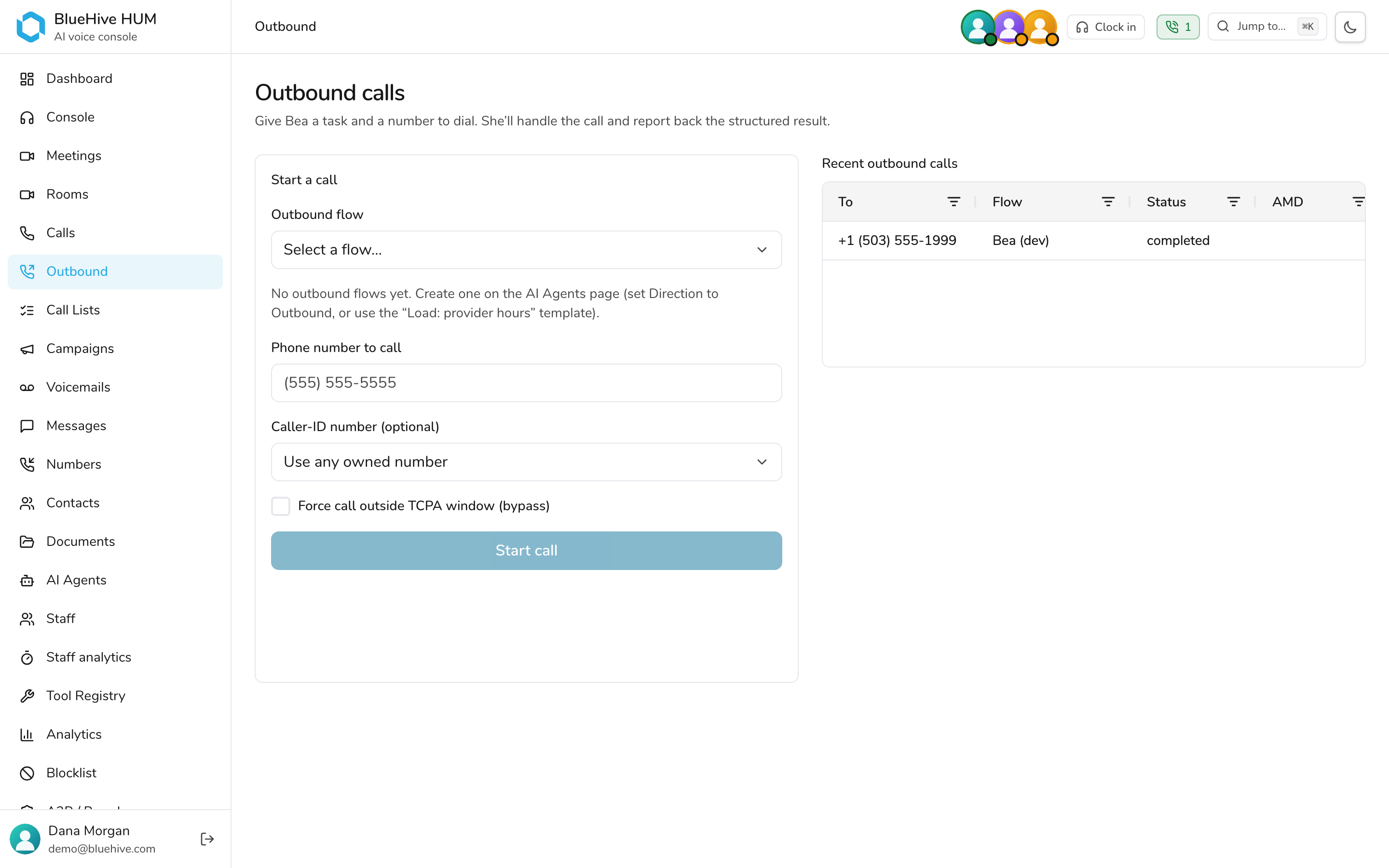 Outbound campaigns at scale — light